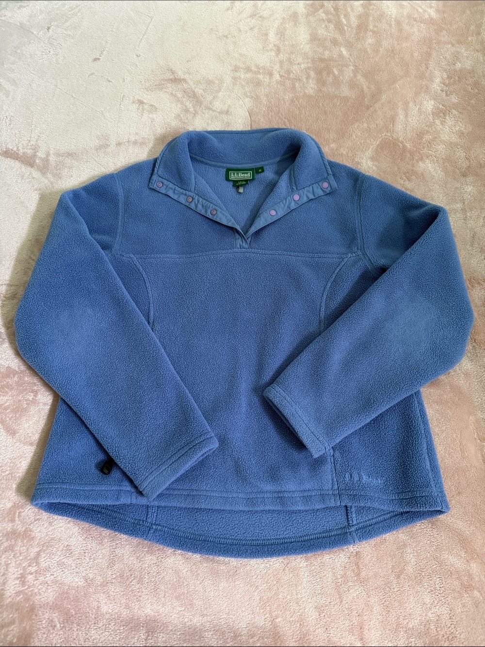 L.L. Bean Periwinkle Snap-Front Fleece Pullover Size Medium